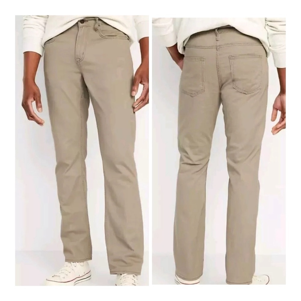 Old Navy Men's 36/32 Khaki Five-Pocket 100% Cotton Straight Leg‎ Pants